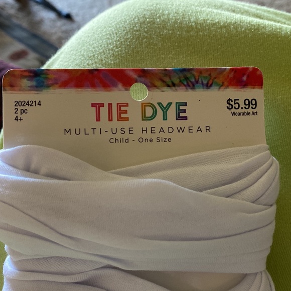 NWT - Tie Dye Multi-Use Headwear - Adult Size - 2pc., 100% Cotton - Picture 4 of 5